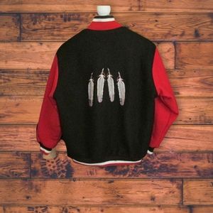 Black and Red Varsity Style Jacket